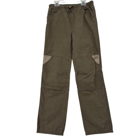 Keen Pull On Pants Boys XL Olive Green Reinforced Knees Elastic Waist Cotton - Picture 1 of 12